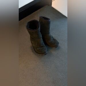 UGG Black Suede Boots with Plush Lining